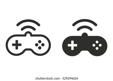 Game controller vector icon. Black illustration isolated on white background for graphic and web design.