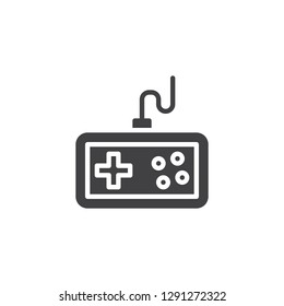 Game controller vector icon. filled flat sign for mobile concept and web design. Video game console joystick simple solid icon. Symbol, logo illustration. Pixel perfect vector graphics
