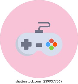 Game Controller Vector Icon Flat Circle Style