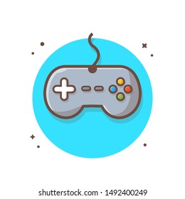 Game Controller Vector Icon Illustration. Gaming Joystick Concept. Gaming Logo Mascot White. Flat Cartoon Style Suitable for Web Landing Page, Banner, Flyer, Sticker, Wallpaper, Background