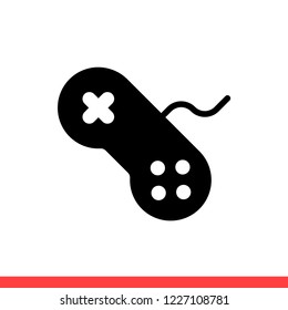 Game controller vector icon, joystick symbol. Simple, flat design for web or mobile app