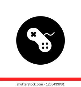 Game controller vector icon, joystick symbol. Simple, flat design for web or mobile app