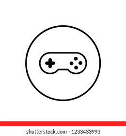 Game controller vector icon, joystick symbol. Simple, flat design for web or mobile app