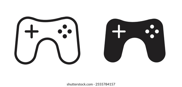 Game controller vector icon set in black color.