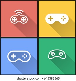 Game controller vector icons set. Illustration isolated for graphic and web design.