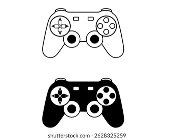 game controller vector illustration, game joystick icon. Symbol of computer games and PS.