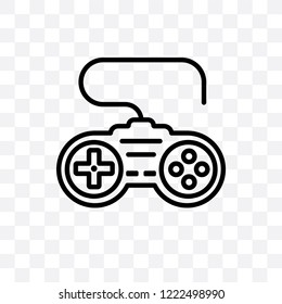 Game controller vector linear icon isolated on transparent background, Game controller transparency concept can be used for web and mobile