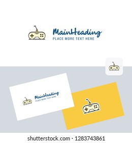 Game controller  vector logotype with business card template. Elegant corporate identity. - Vector