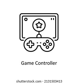 Game Controller vector outline icon for web isolated on white background EPS 10 file