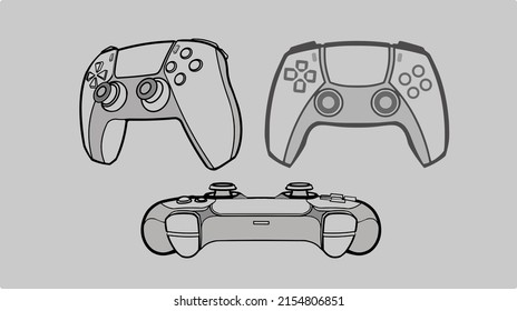 game controller vector sketch pack for technology background and template