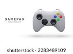 Game controller in vector. White Joystick vector illustration. Gamepad for game console. 3D render 