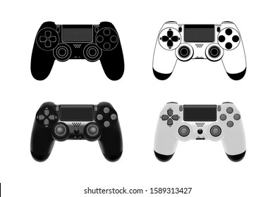 Game controller in vector.Joystick vector illustration.Gamepad for game console.The joystick for the console.