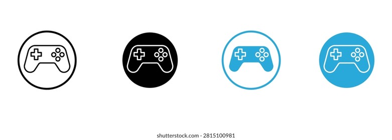Game Controller and Video Game Pad Icon Set for Gaming, Entertainment, and Play Interface Vector Illustration