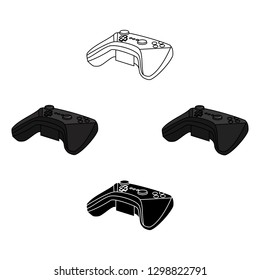 Game controller for the virtual reality icon in cartoon style isolated on white background. Virtual reality symbol stock vector illustration.