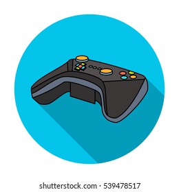 Game controller for the virtual reality icon in flat style isolated on white background. Virtual reality symbol stock vector illustration.