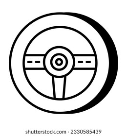 A game controller wheel, icon of steering