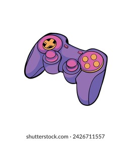 Game controllers. Gamepad video console computer items garish vector flat pictures