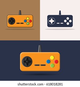 Game controllers. Icons of game controllers from different styles.