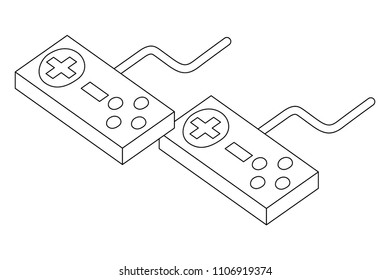 game controls isometric icon
