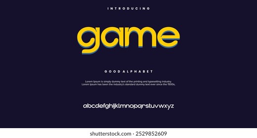 Fonte para Game Creative. Fonte digital abstrata moderna da tecnologia. Fonte criativa logotipo, tipo, tecnologia, filme, digital, música, filme. Fontes e ilustração em formato vetorial.