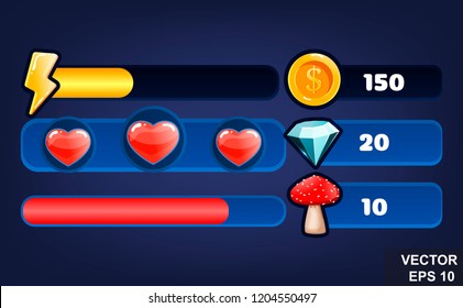 A game. Crystal Cartoon button. Bright. Shine congratulation. Win. For your dizan.