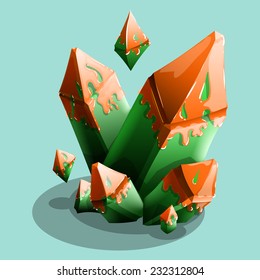 Game Crystals. Vector illustration.