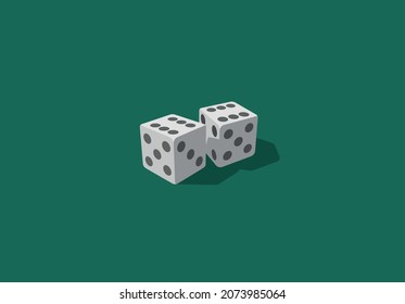 Game cubes for playing backgammon. Vector graphics.