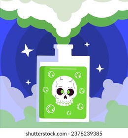 Juego lindo poción. Elixir de caricatura para maná de fuerza y resistencia, activo de icono de la interfaz de usuario. Conjunto de elementos de la interfaz del icono vector.