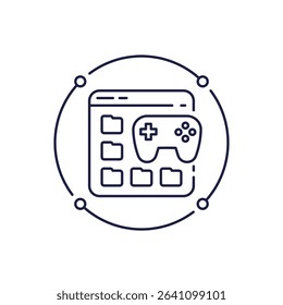 game data icon in line design