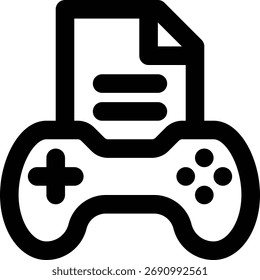 Game Data, Game Information, Game File Outline Icon
