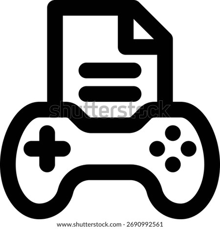 Game Data, Game Information, Game File Outline Icon