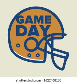 Game Day. American football playoff. Football Party in United States. Final game of regular season. Professional team championship. Ball for american football. Sport poster design. Vector illustration