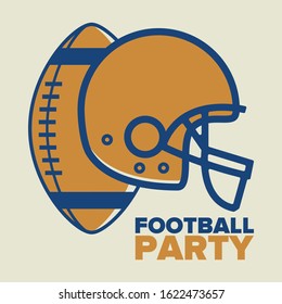 Game Day. American football playoff. Football Party in United States. Final game of regular season. Professional team championship. Ball for american football. Sport poster design. Vector illustration