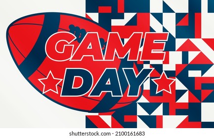 Game Day. American football playoff after the regular season in the United States. Seven teams from each of the league's two conferences qualify for the playoffs. Sport poster, banner design. Vector 