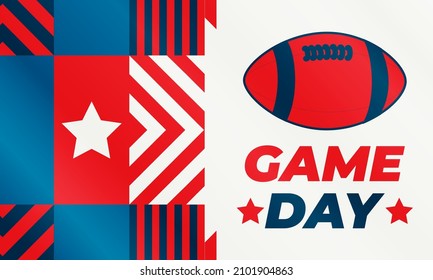 Game Day. American football playoff after the regular season in the United States. Seven teams from each of the league's two conferences qualify for the playoffs. Sport poster, banner design. Vector 