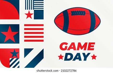 Game Day. American football playoff after the regular season in the United States. Seven teams from each of the league's two conferences qualify for the playoffs. Sport poster, banner design. Vector 