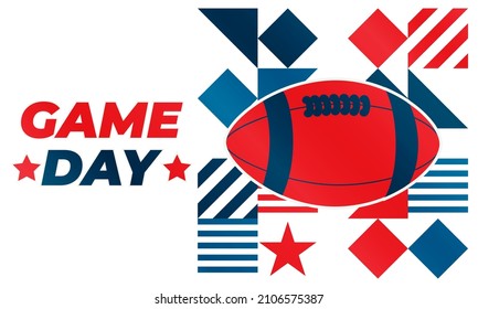 Game Day. American football playoff after the regular season in the United States. Seven teams from each of the league's two conferences qualify for the playoffs. Sport poster, banner design. Vector 