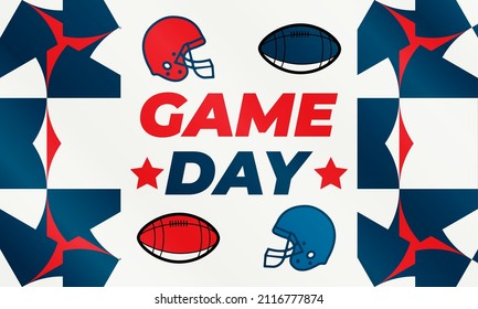 Game Day. American football playoff after the regular season in the United States. Seven teams from each of the league's two conferences qualify for the playoffs. Sport poster, banner design. Vector 