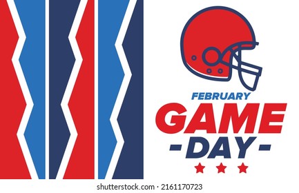 Game Day. American Football Playoff. Football Party In United States. Final Game Of Regular Season. Professional Team Championship. Ball For American Football. Sport Poster Design. Vector Illustration