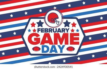 Game Day. American football playoff. Football Party in United States. Final game of regular season. Professional team championship. Ball for american football. Sport poster design. Vector illustration