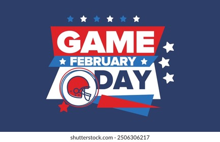 Game Day. American football playoff. Football Party in United States. Final game of regular season. Professional team championship. Ball for american football. Sport poster design. Vector illustration