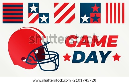 Game Day. American football playoff after the regular season in the United States. Seven teams from each of the league's two conferences qualify for the playoffs. Sport poster, banner design. Vector 