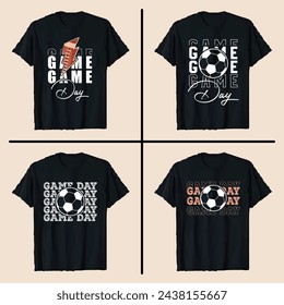 GAME DAY, American Football T Shirt Design BUNDLE. Sports Shirt, Game, Player. Football T Shirt. T Shirt Design.