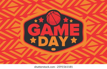 Game Day. Basketball playoff in March. Sport party in United States. Final games of season tournament. Professional team championship. Ball for basketball. Sport poster. Vector