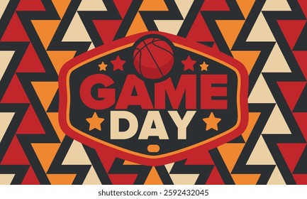 Game Day. Basketball playoff in March. Sport party in United States. Final games of season tournament. Professional team championship. Ball for basketball. Sport poster. Vector