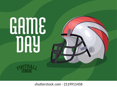 game day cartel with football american helmet