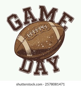 Game day design with ball. Sports design. Football theme design for sport lovers stuff and perfect gift for players and fans. shirt, hoodie, sweatshirt, apparel, card, tag, mug, icon, poster or badge