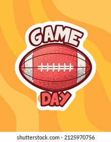 game day design with football american ball