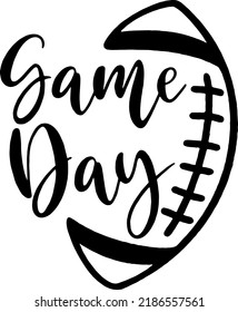 Game Day Design, Football Shirt Vector, Game Day Vibes, Football Season, Cut Files for Cricut, Cut Silhouette Files, Instan Download, Typography svg