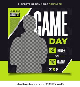 Game Day E-sports Gaming Banner Template For Social Media Post